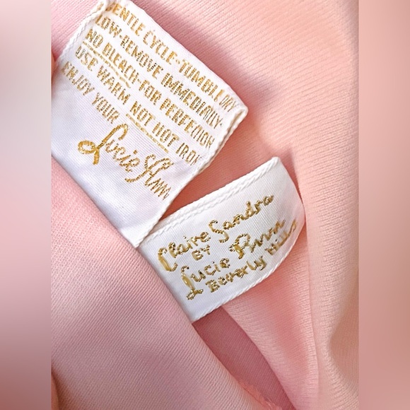 VTG Claire Sandra Lucie Ann Beverly Hills Medium Lingerie Negligée Peignoir Pink - Picture 13 of 15